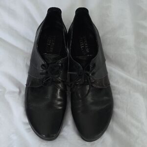 Regarde Le Ciel Black Lace-Up Leather Shoes